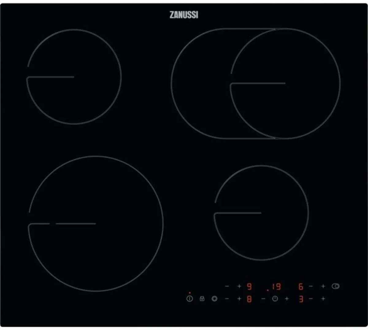 Zanussi ZHRN673K Ceramic Hob, Black Frameless