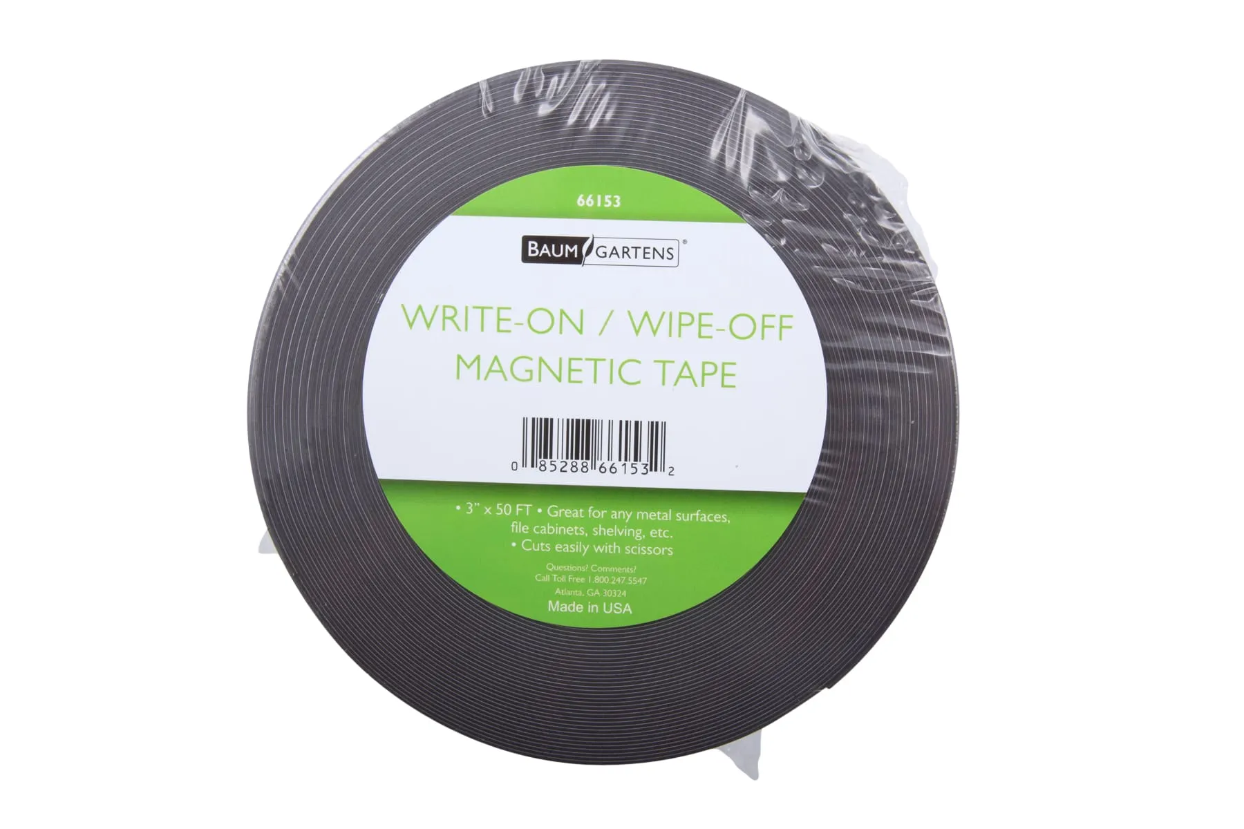 Zeüs Write On/Wipe Off Magnetic Label Tape 50' x 3" WHITE (66153)
